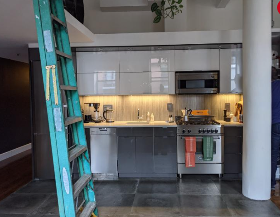 BEFORE: Kitchen With Mismatched Cabinets Photo